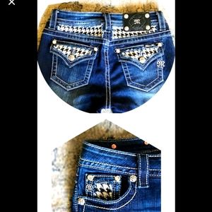 Miss Me Houndstooth Embellished Skinny Jeans